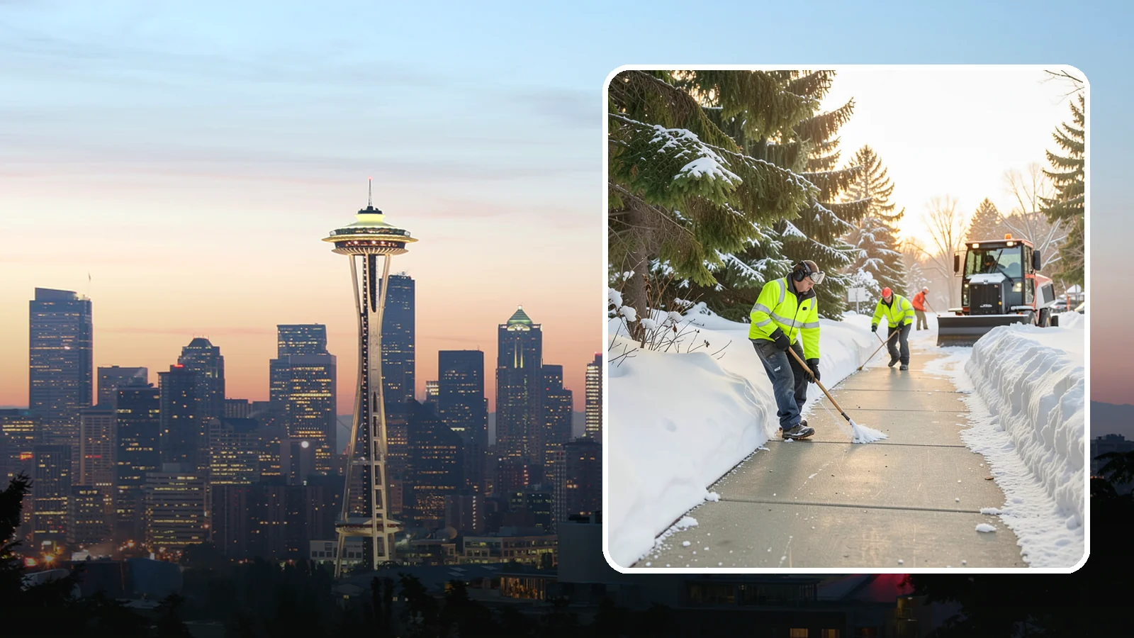 Public Sidewalk Clearing in Seattle, King County, WA - We keep the public sidewalks fronting your property clear to meet local ordinances and protect pedestrians.
