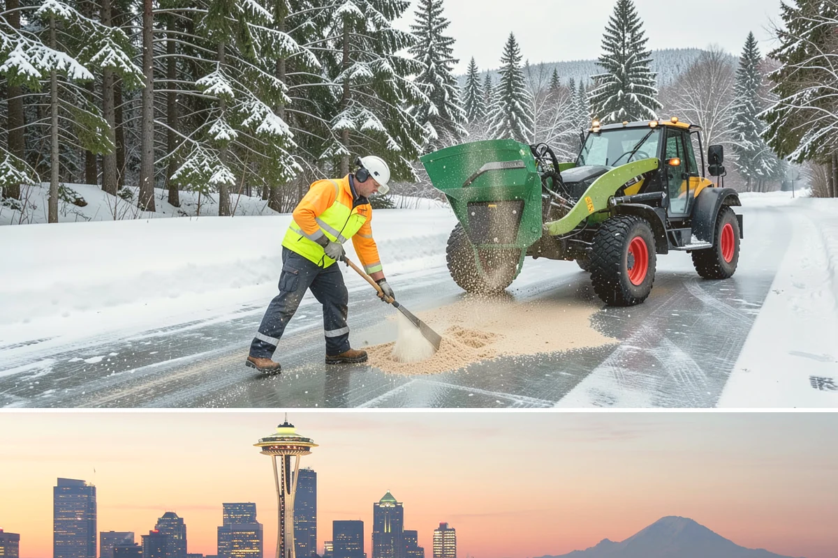 Public Sidewalk Clearing in Seattle, King County, WA - Public sidewalk clearing is required after every snowfall through the winter season.