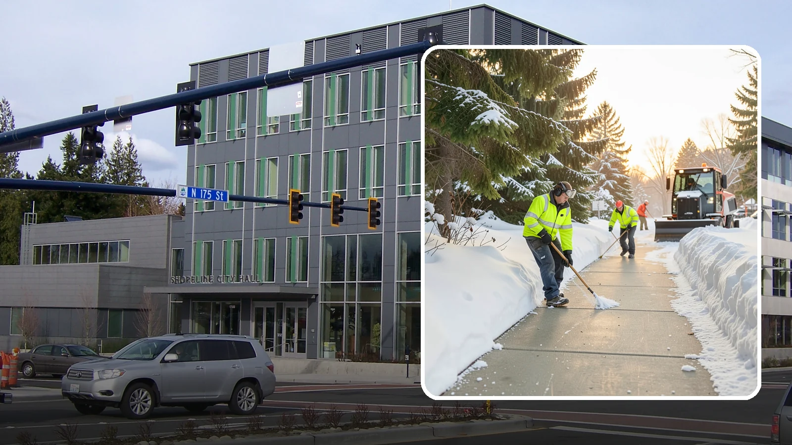 Public Sidewalk Clearing in Shoreline, King County, WA - We keep the public sidewalks fronting your property clear to meet local ordinances and protect pedestrians.