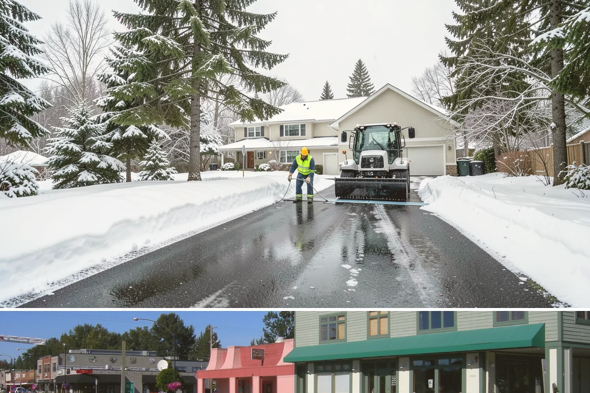 Public Sidewalk Clearing in Snoqualmie, King County, WA - Public sidewalk clearing is required after every snowfall through the winter season.
