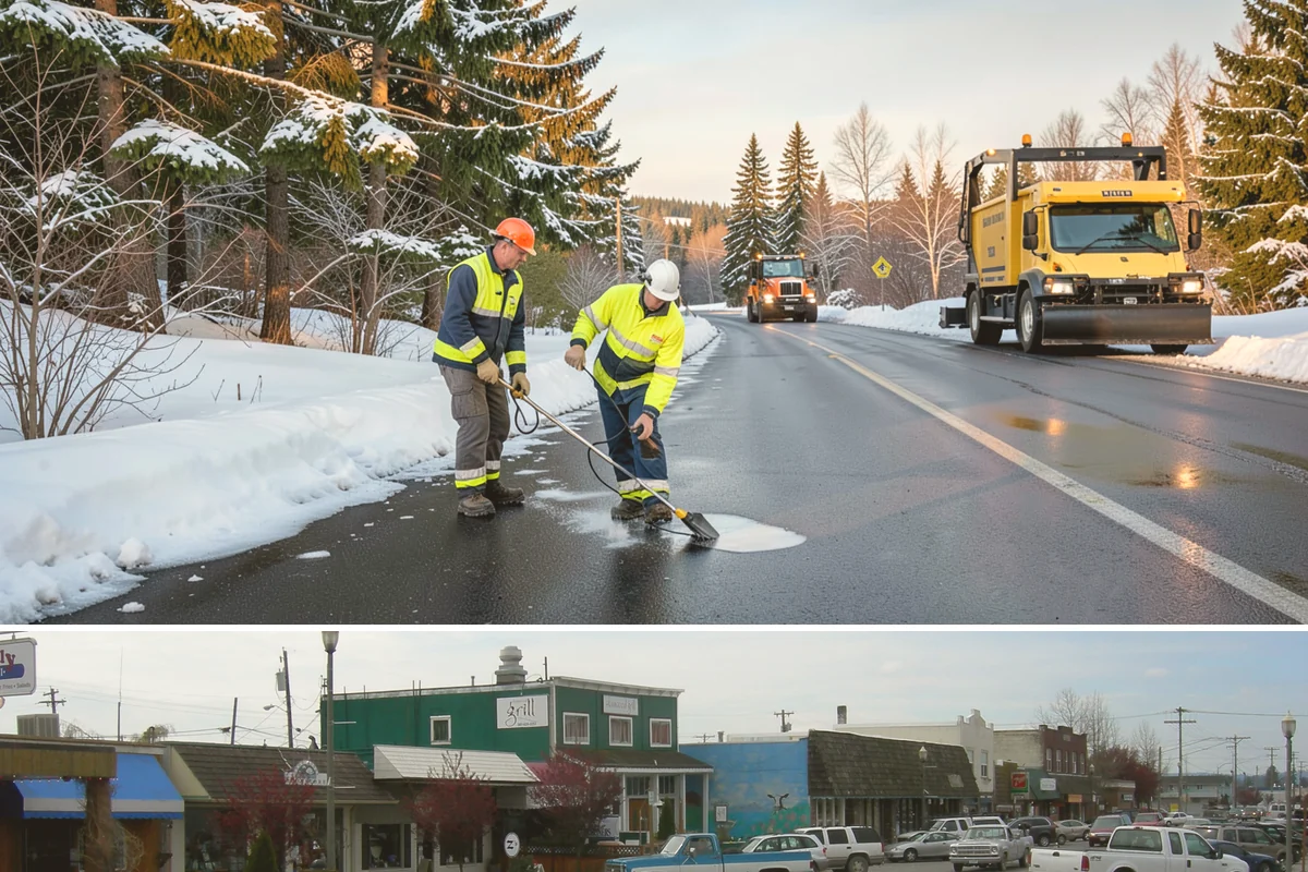 Public Sidewalk Clearing in Stanwood, Snohomish County, WA - Public sidewalk clearing is required after every snowfall through the winter season.