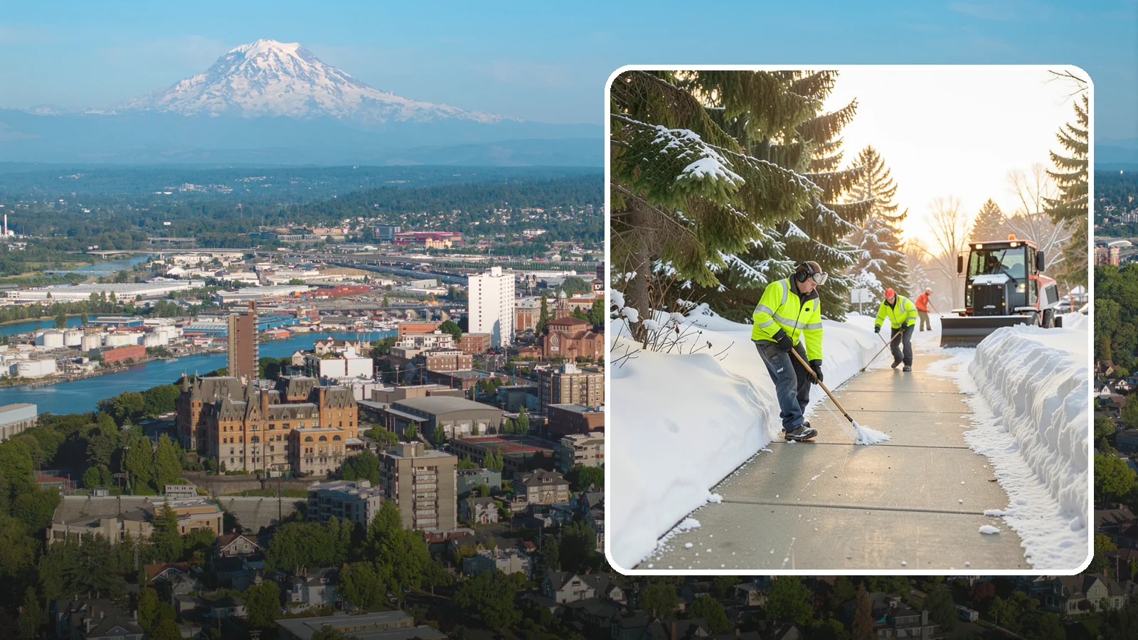 Public Sidewalk Clearing in Tacoma, Pierce County, WA - We keep the public sidewalks fronting your property clear to meet local ordinances and protect pedestrians.