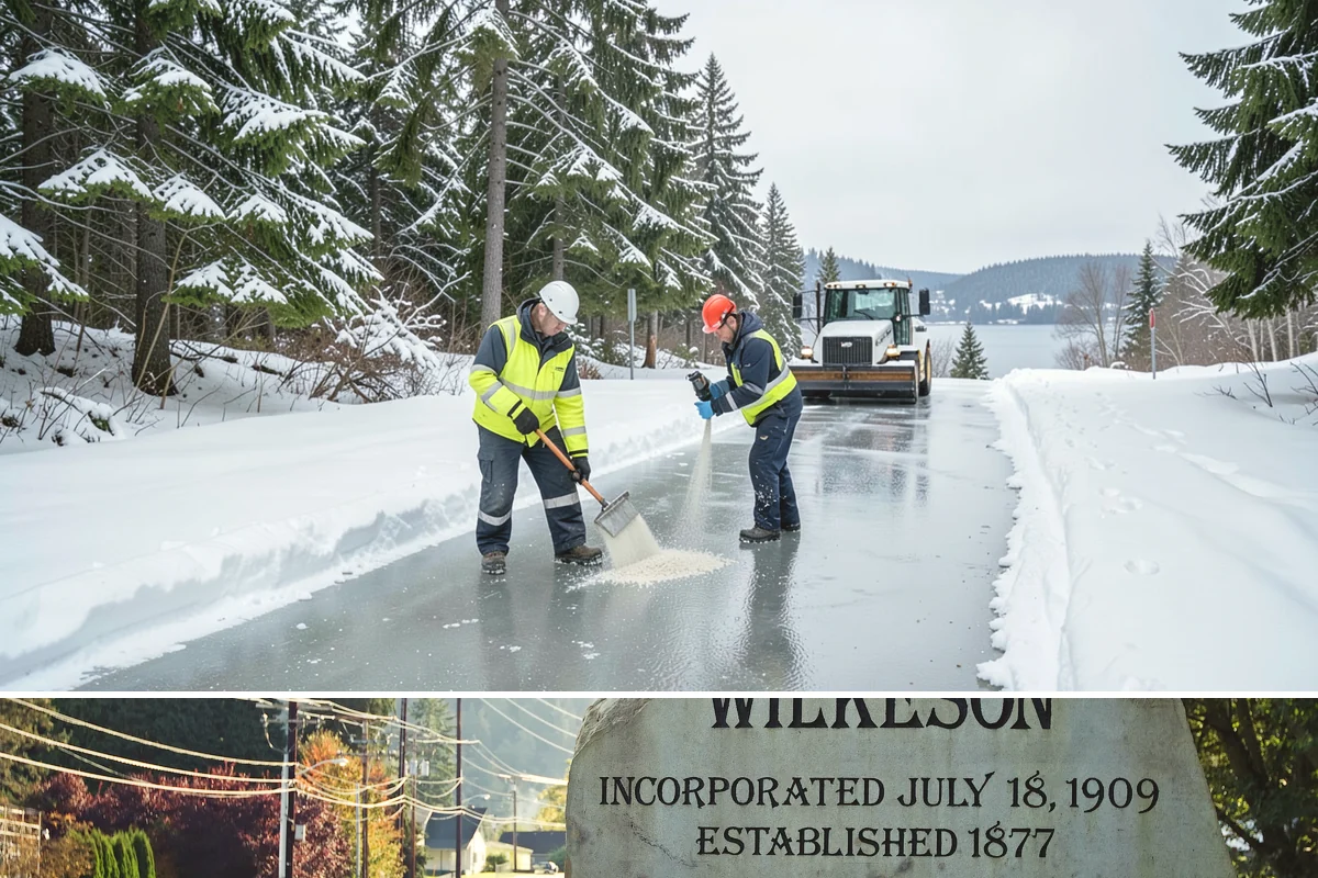 Public Sidewalk Clearing in Wilkeson, Pierce County, WA - Public sidewalk clearing is required after every snowfall through the winter season.
