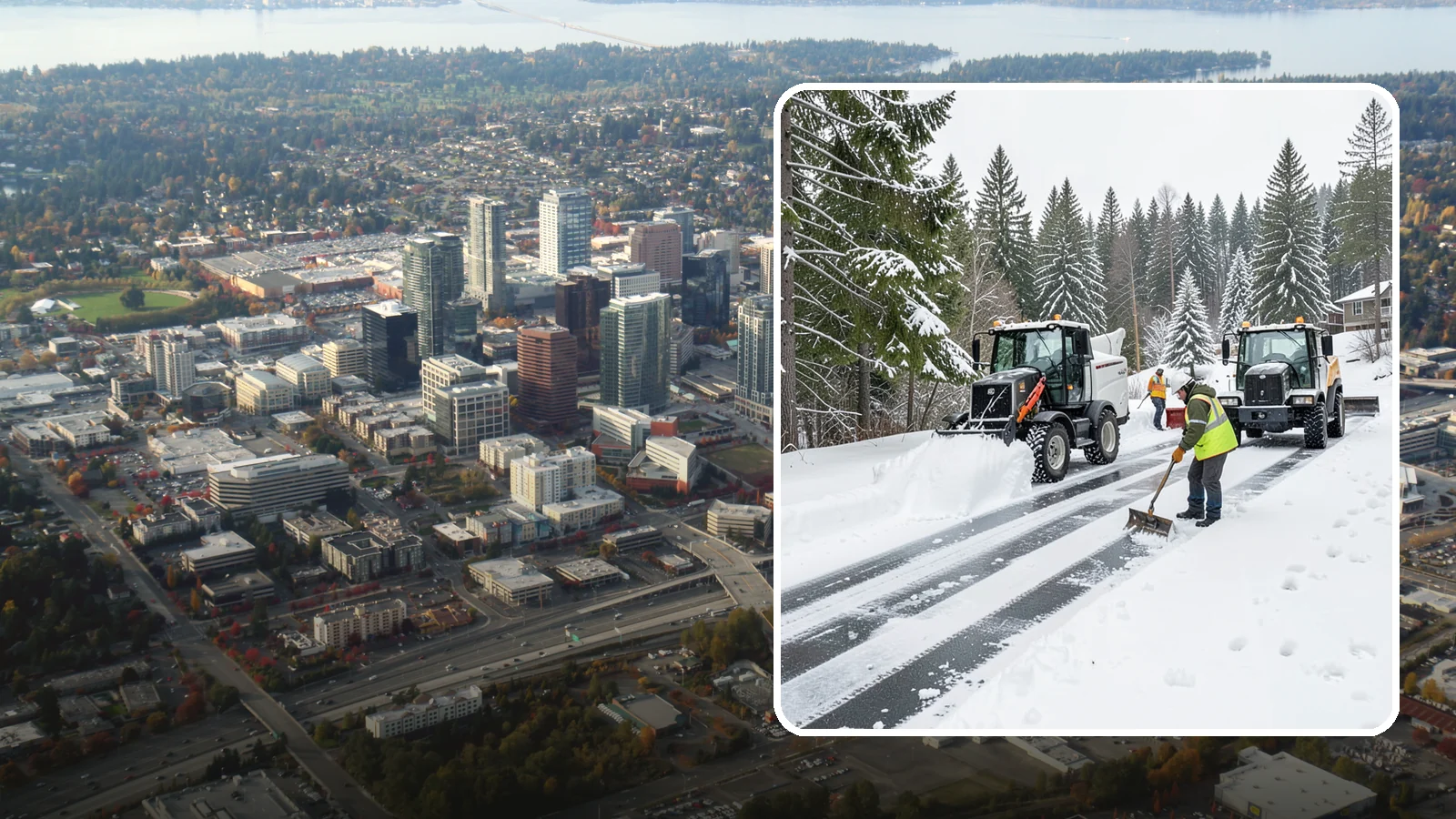 Ramp Snow Removal in Bellevue, King County, WA - Clearing of parking ramps and vehicle inclines where snow and ice make grade transitions dangerous for drivers.