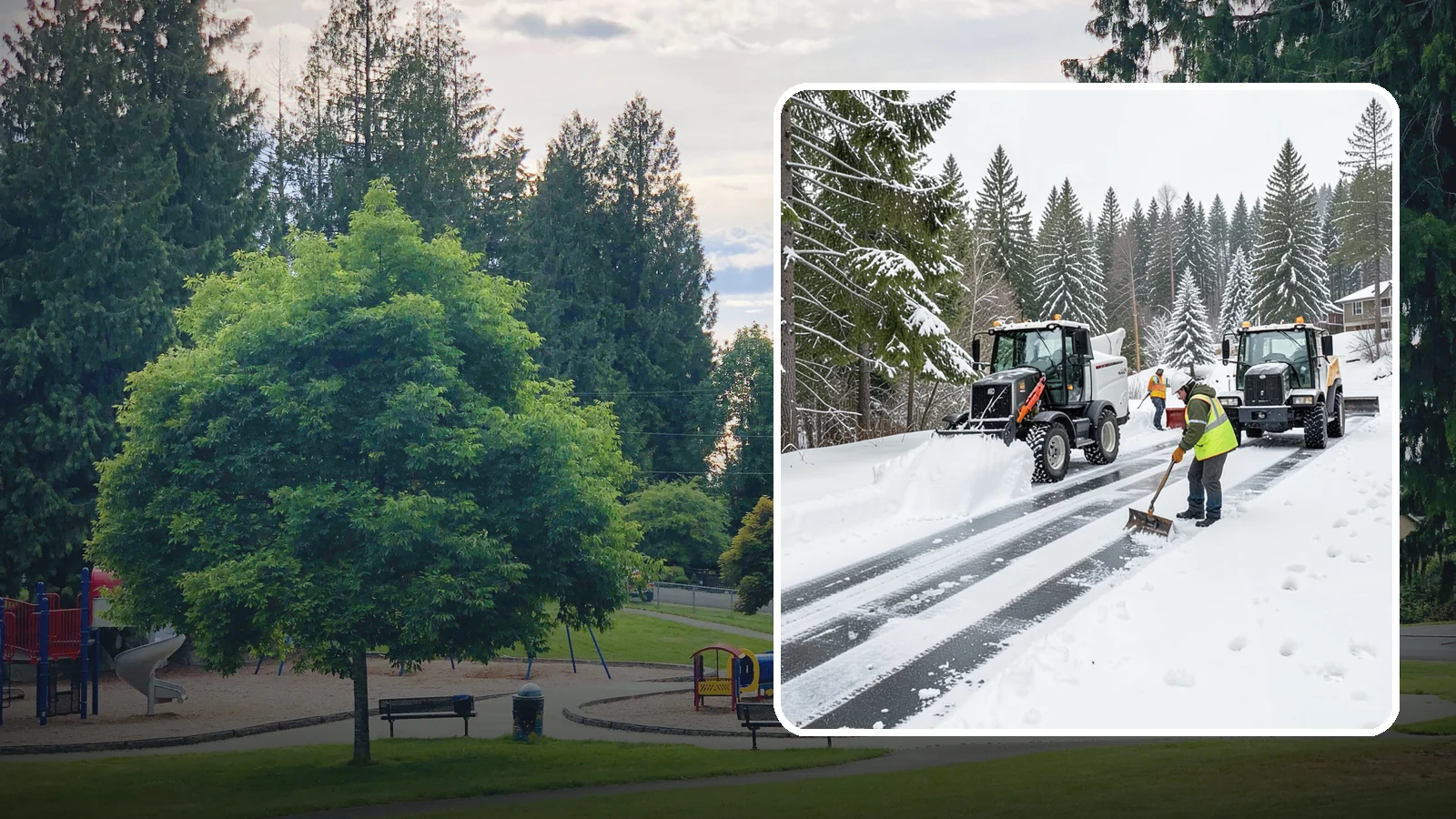 Ramp Snow Removal in Bonney Lake, Pierce County, WA - Clearing of parking ramps and vehicle inclines where snow and ice make grade transitions dangerous for drivers.