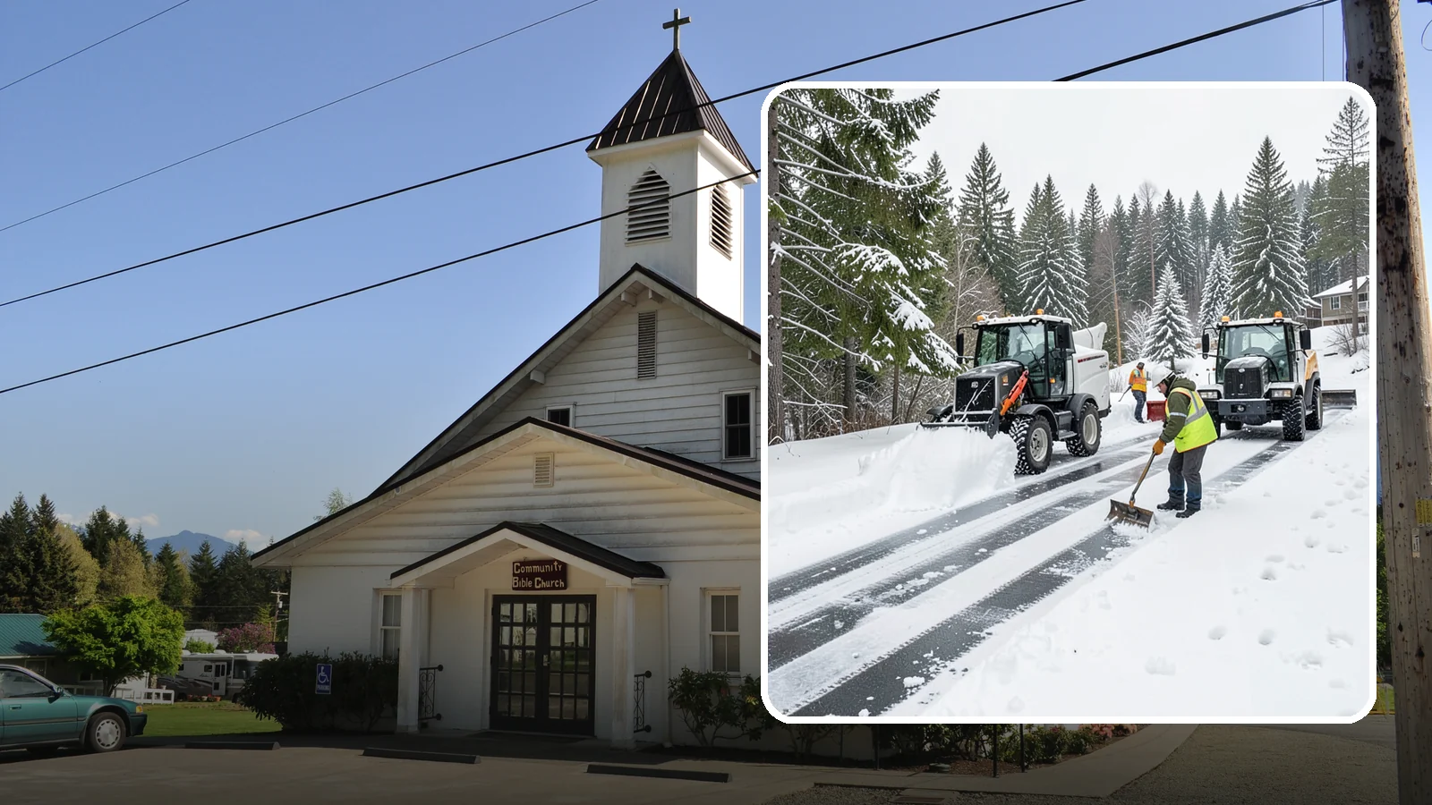 Ramp Snow Removal in Concrete, Skagit County, WA - Clearing of parking ramps and vehicle inclines where snow and ice make grade transitions dangerous for drivers.