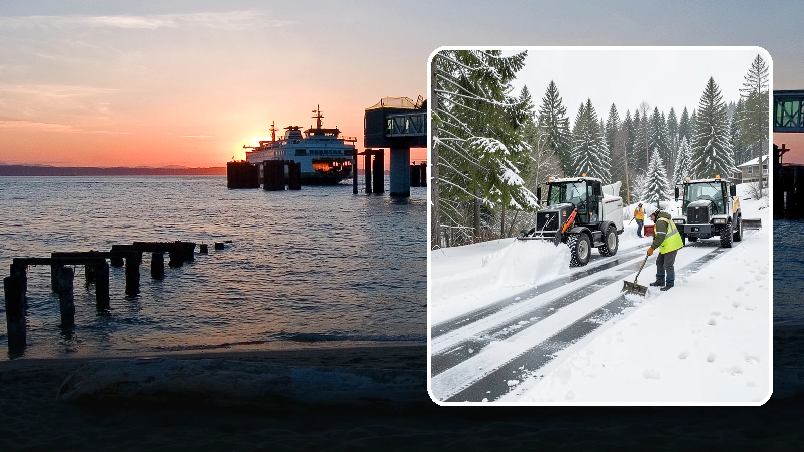 Ramp Snow Removal in Edmonds, Snohomish County, WA - Clearing of parking ramps and vehicle inclines where snow and ice make grade transitions dangerous for drivers.
