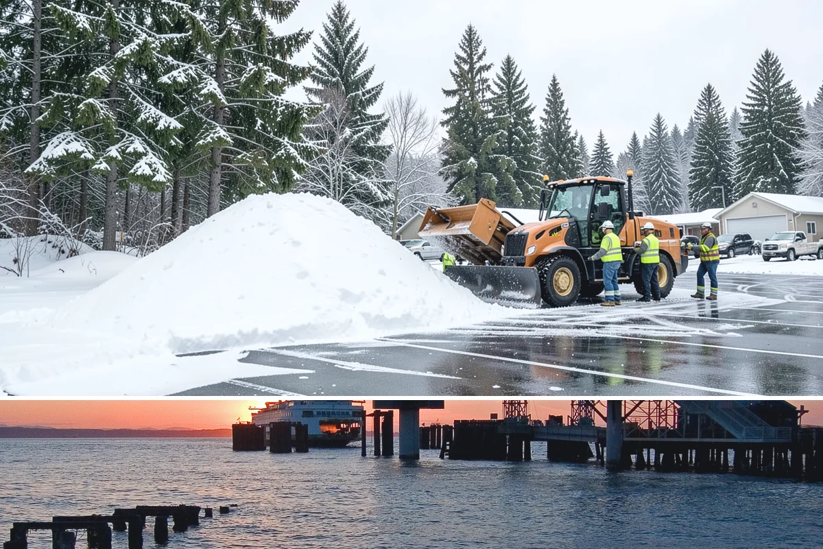 Ramp Snow Removal in Edmonds, Snohomish County, WA - Keep ramps on active treatment throughout any freeze event, most common in the lowlands from December into February.