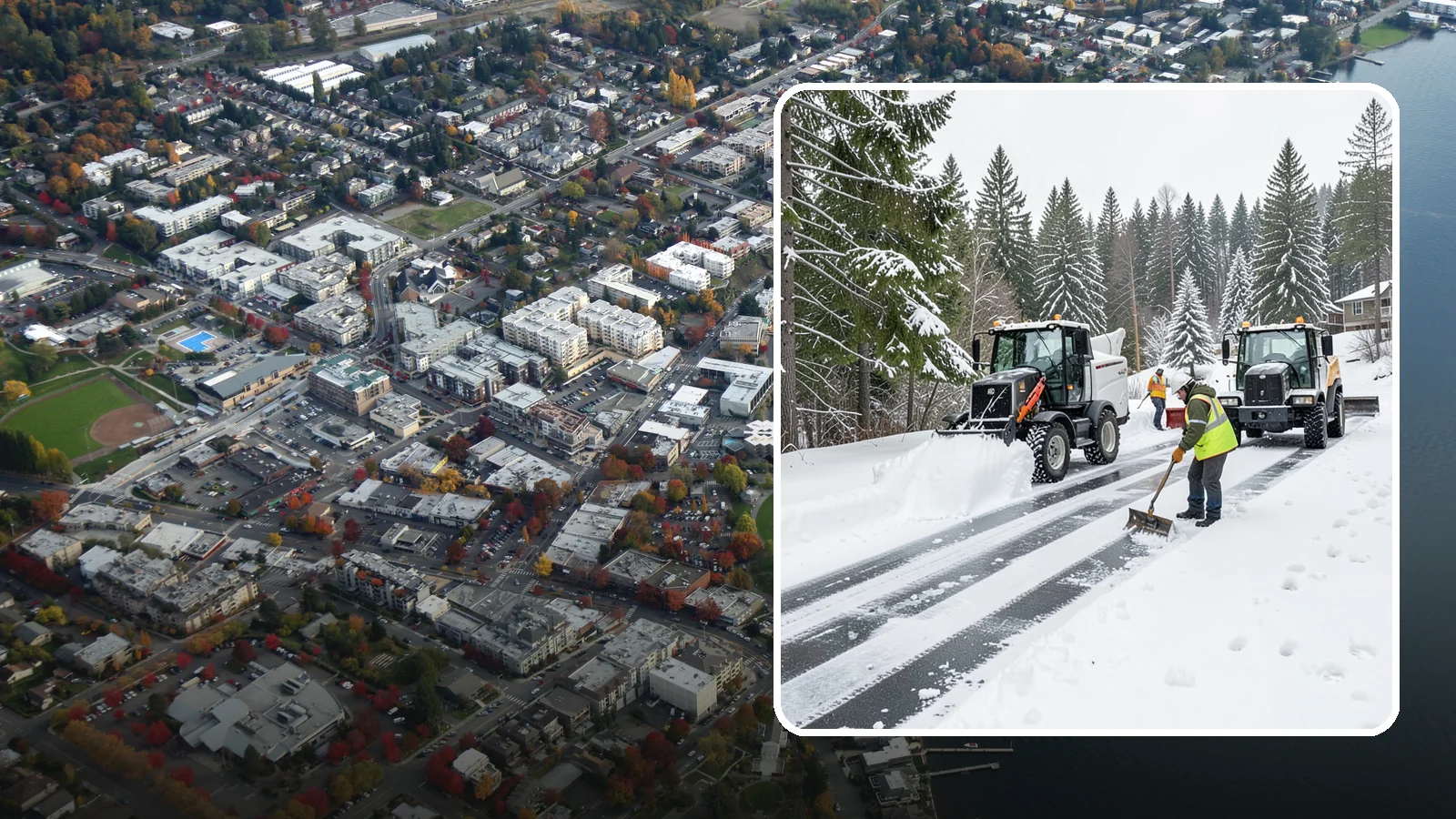 Ramp Snow Removal in Kirkland, King County, WA - Clearing of parking ramps and vehicle inclines where snow and ice make grade transitions dangerous for drivers.