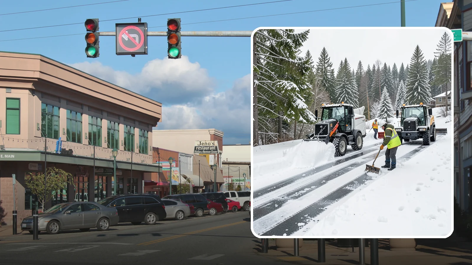Ramp Snow Removal in Monroe, Snohomish County, WA - Clearing of parking ramps and vehicle inclines where snow and ice make grade transitions dangerous for drivers.