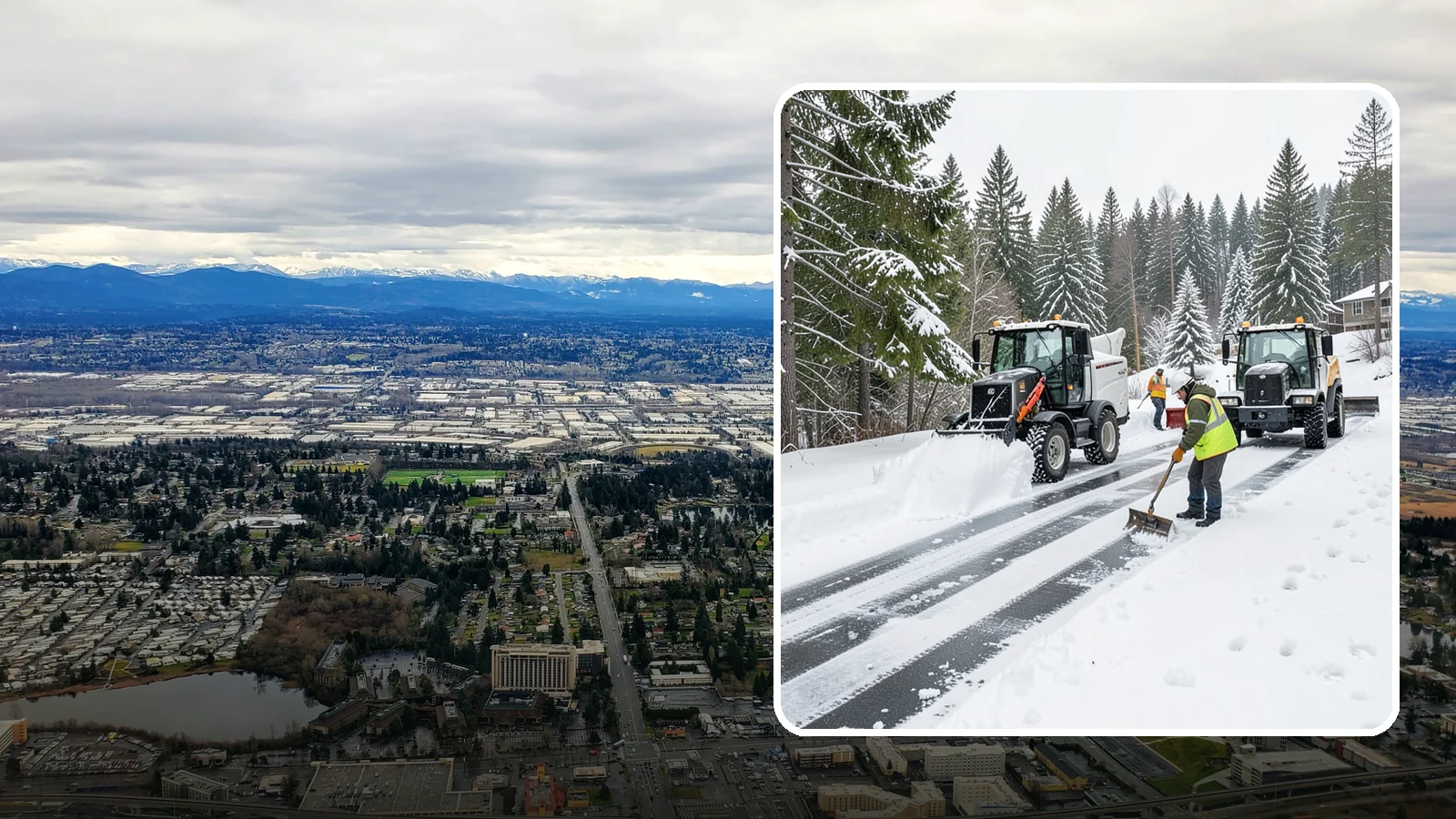 Ramp Snow Removal in SeaTac, King County, WA - Clearing of parking ramps and vehicle inclines where snow and ice make grade transitions dangerous for drivers.