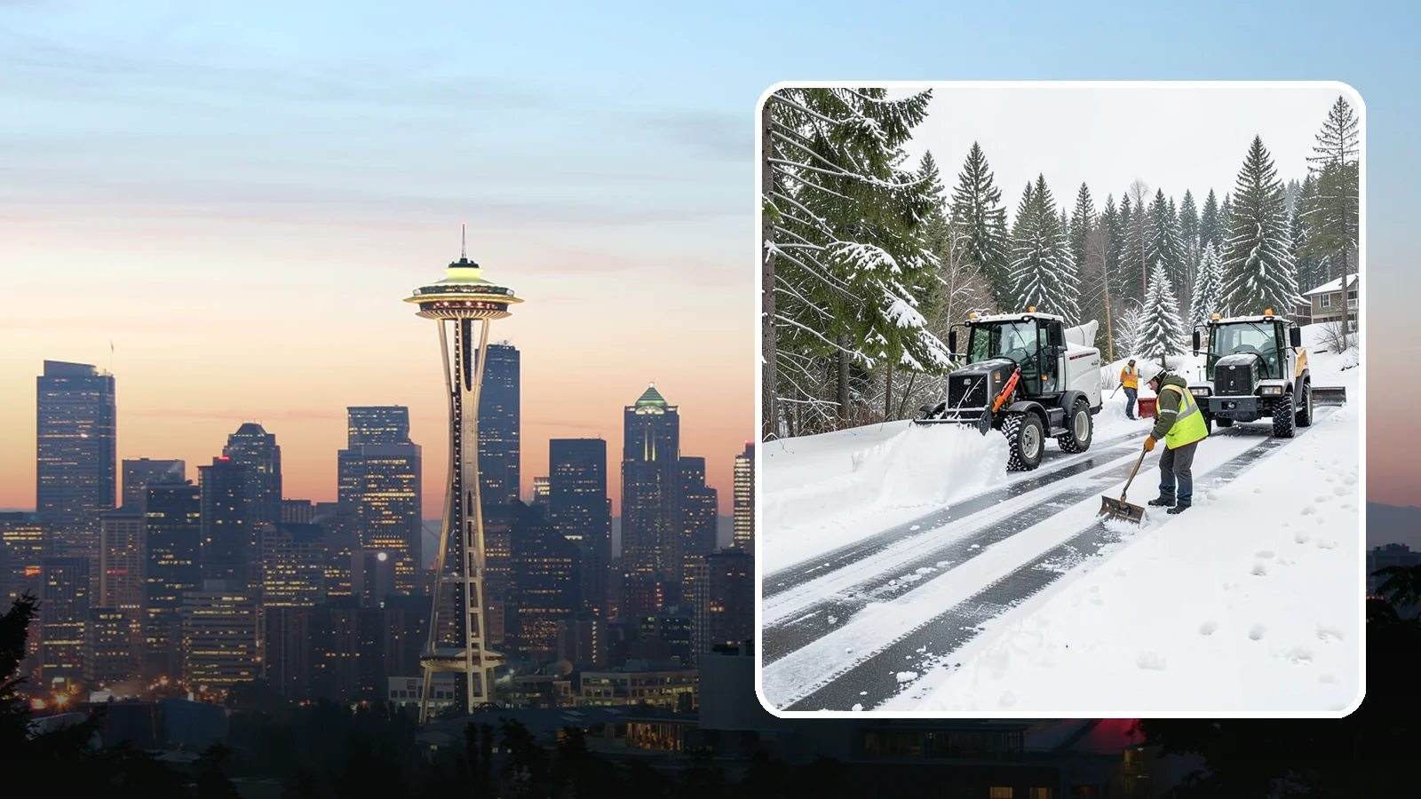Ramp Snow Removal in Seattle, King County, WA - Clearing of parking ramps and vehicle inclines where snow and ice make grade transitions dangerous for drivers.