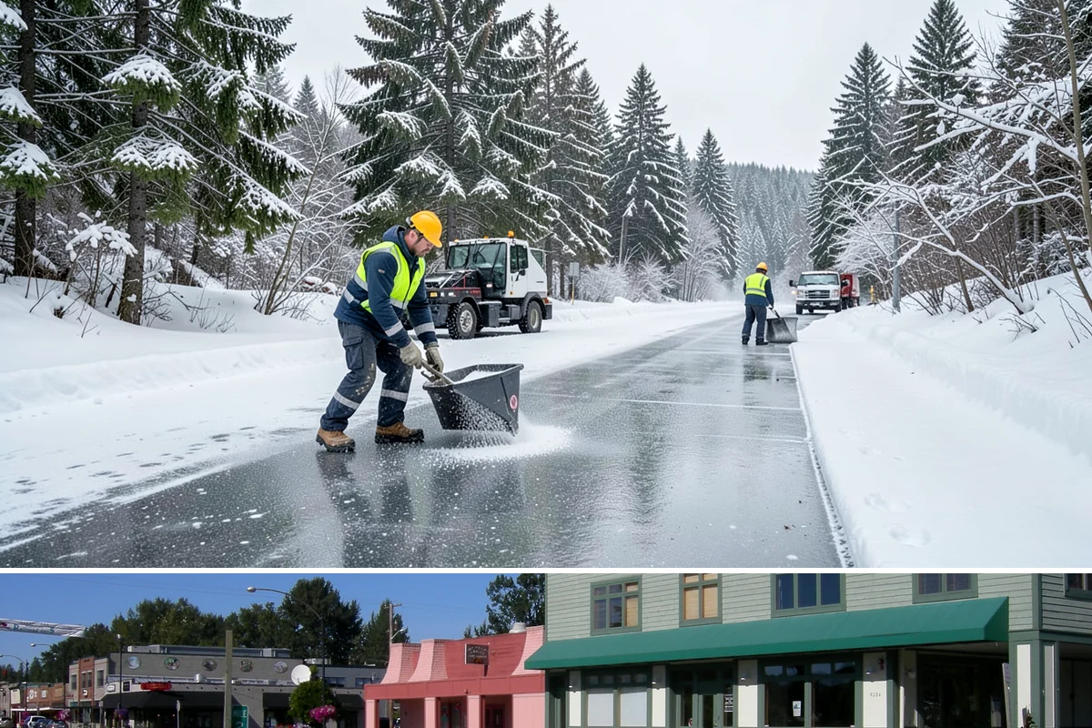 Ramp Snow Removal in Snoqualmie, King County, WA - Keep ramps on active treatment throughout any freeze event, most common in the lowlands from December into February.