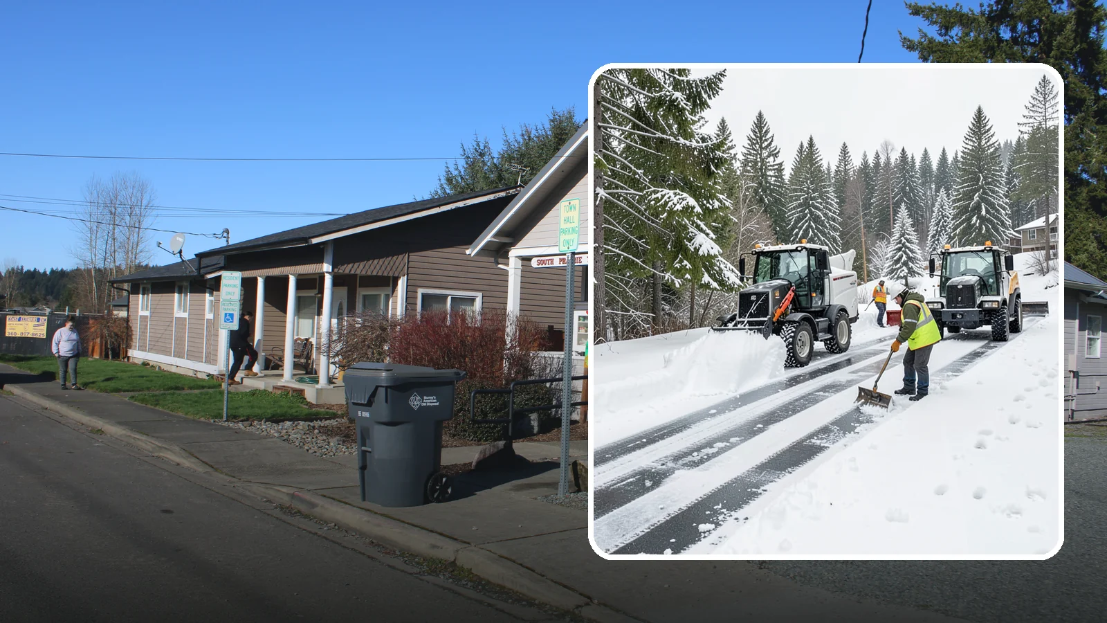 Ramp Snow Removal in South Prairie, Pierce County, WA - Clearing of parking ramps and vehicle inclines where snow and ice make grade transitions dangerous for drivers.
