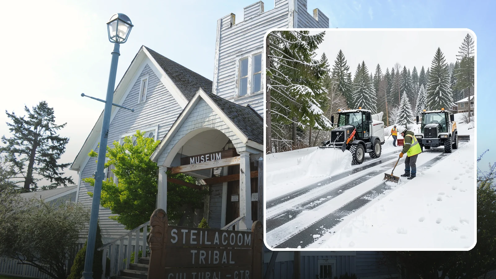 Ramp Snow Removal in Steilacoom, Pierce County, WA - Clearing of parking ramps and vehicle inclines where snow and ice make grade transitions dangerous for drivers.
