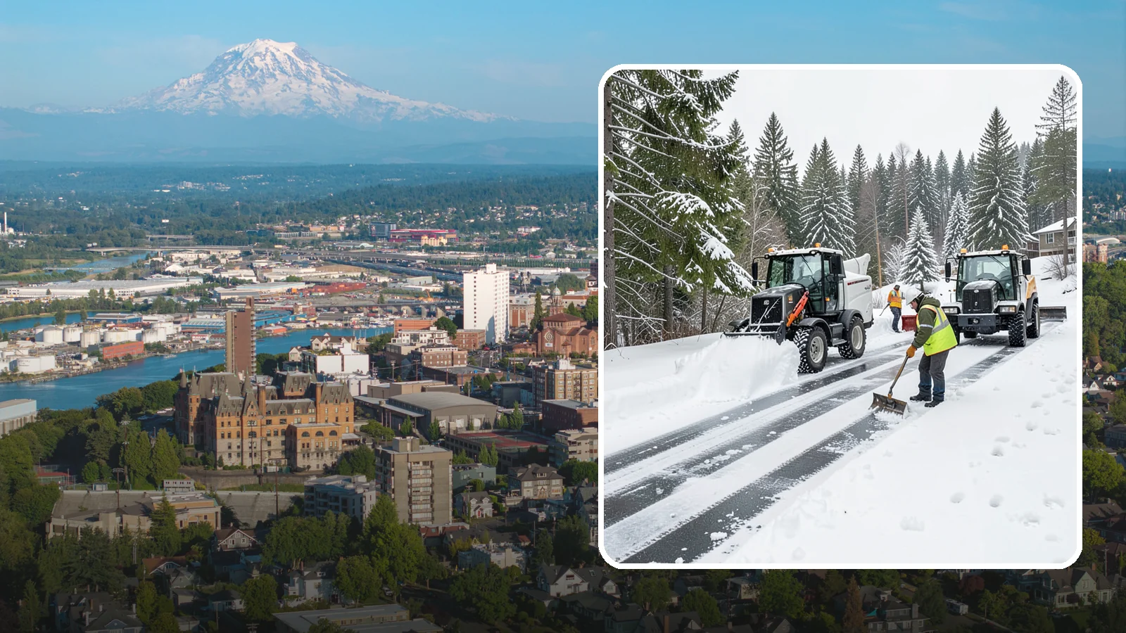 Ramp Snow Removal in Tacoma, Pierce County, WA - Clearing of parking ramps and vehicle inclines where snow and ice make grade transitions dangerous for drivers.