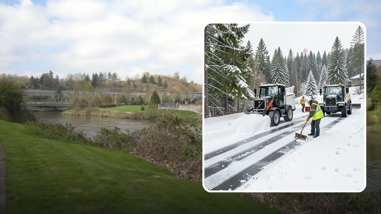 Ramp Snow Removal in Tukwila, King County, WA - Clearing of parking ramps and vehicle inclines where snow and ice make grade transitions dangerous for drivers.