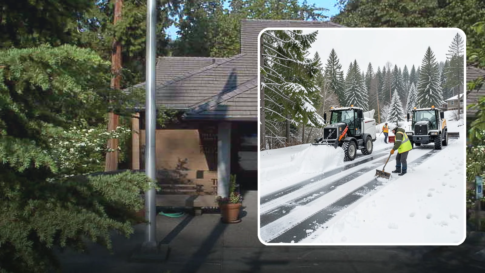 Ramp Snow Removal in Yarrow Point, King County, WA - Clearing of parking ramps and vehicle inclines where snow and ice make grade transitions dangerous for drivers.