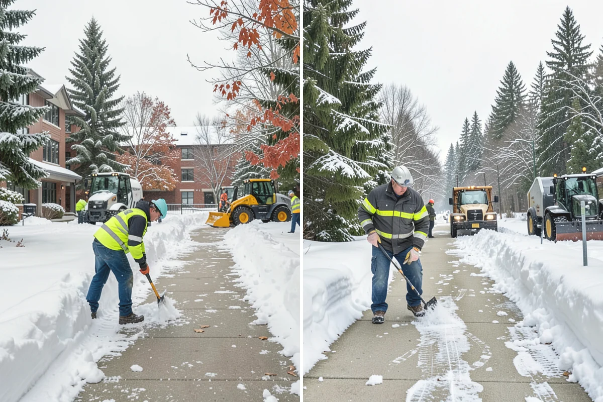 Refreeze Prevention in Anacortes, Skagit County, WA - Clear standing meltwater from low points and shaded zones