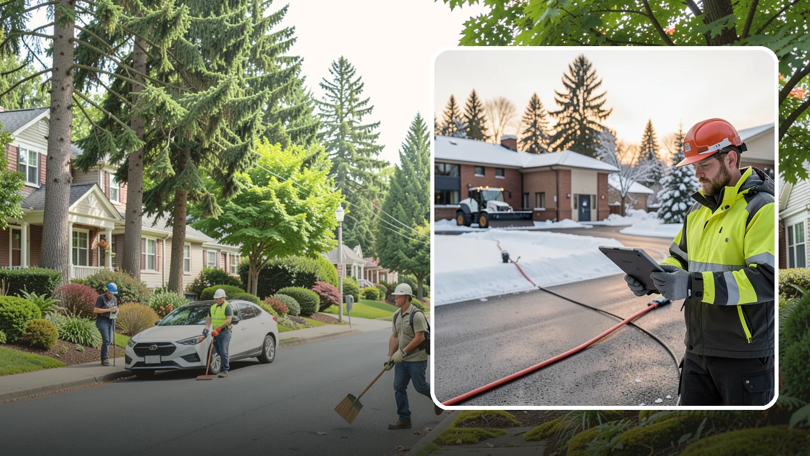 Refreeze Prevention in Beaux Arts Village, King County, WA - Refreeze prevention stops daytime meltwater from turning back into dangerous ice once temperatures drop after dark.
