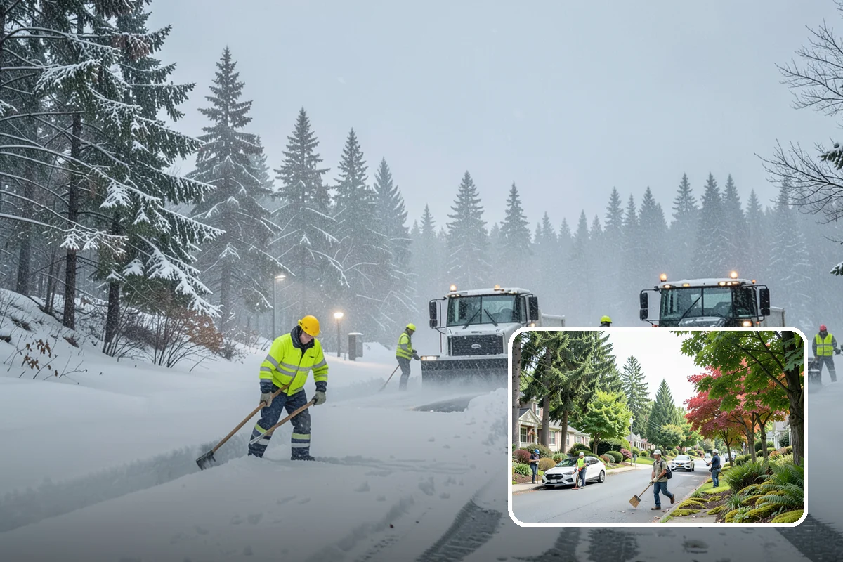 Refreeze Prevention in Beaux Arts Village, King County, WA - Stops afternoon melt from refreezing into overnight glaze