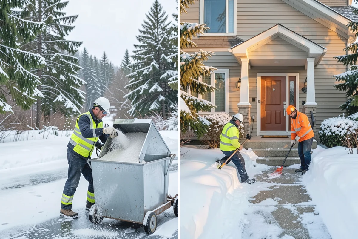 Refreeze Prevention in Beaux Arts Village, King County, WA - Clear standing meltwater from low points and shaded zones