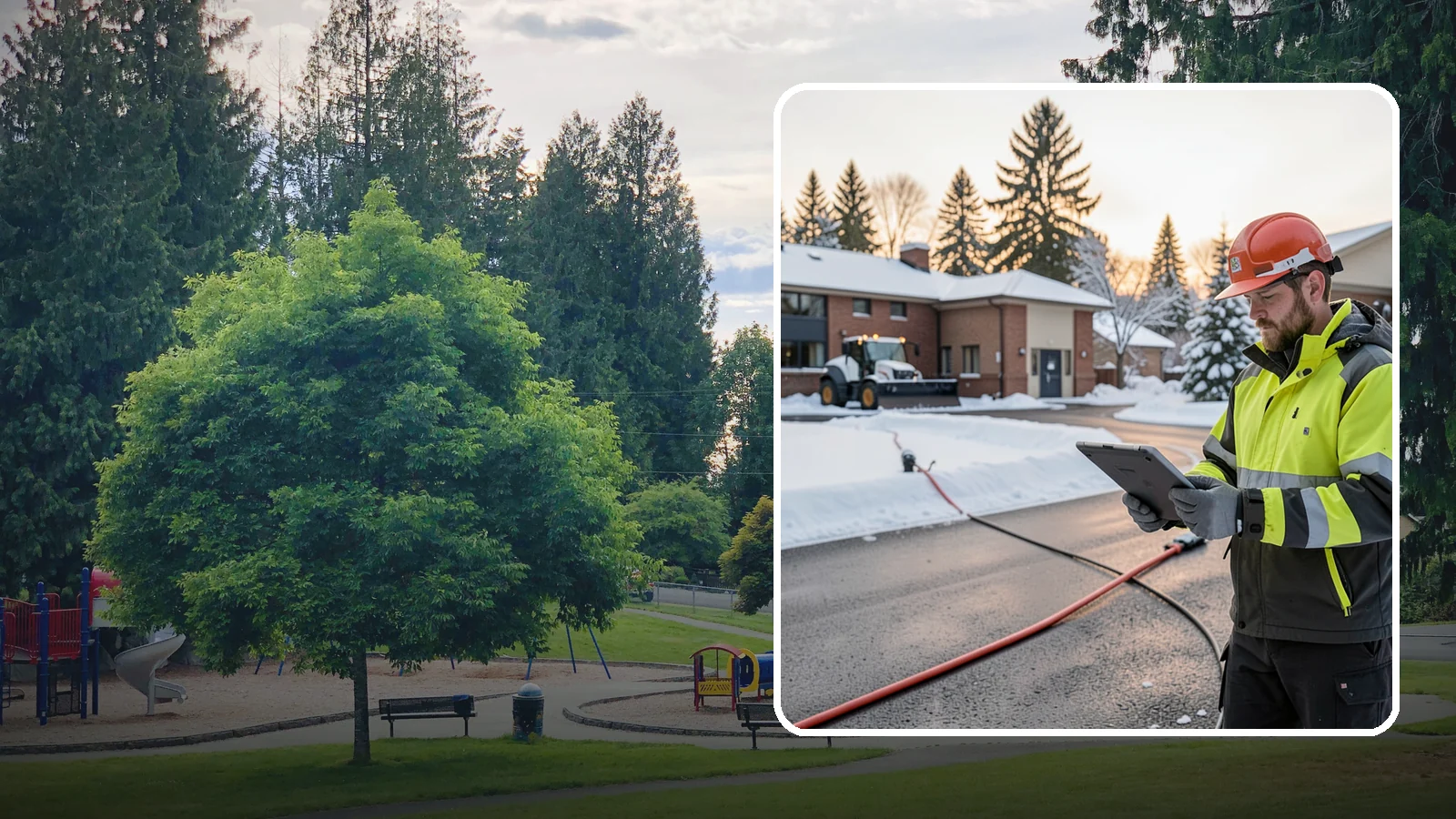Refreeze Prevention in Bonney Lake, Pierce County, WA - Refreeze prevention stops daytime meltwater from turning back into dangerous ice once temperatures drop after dark.