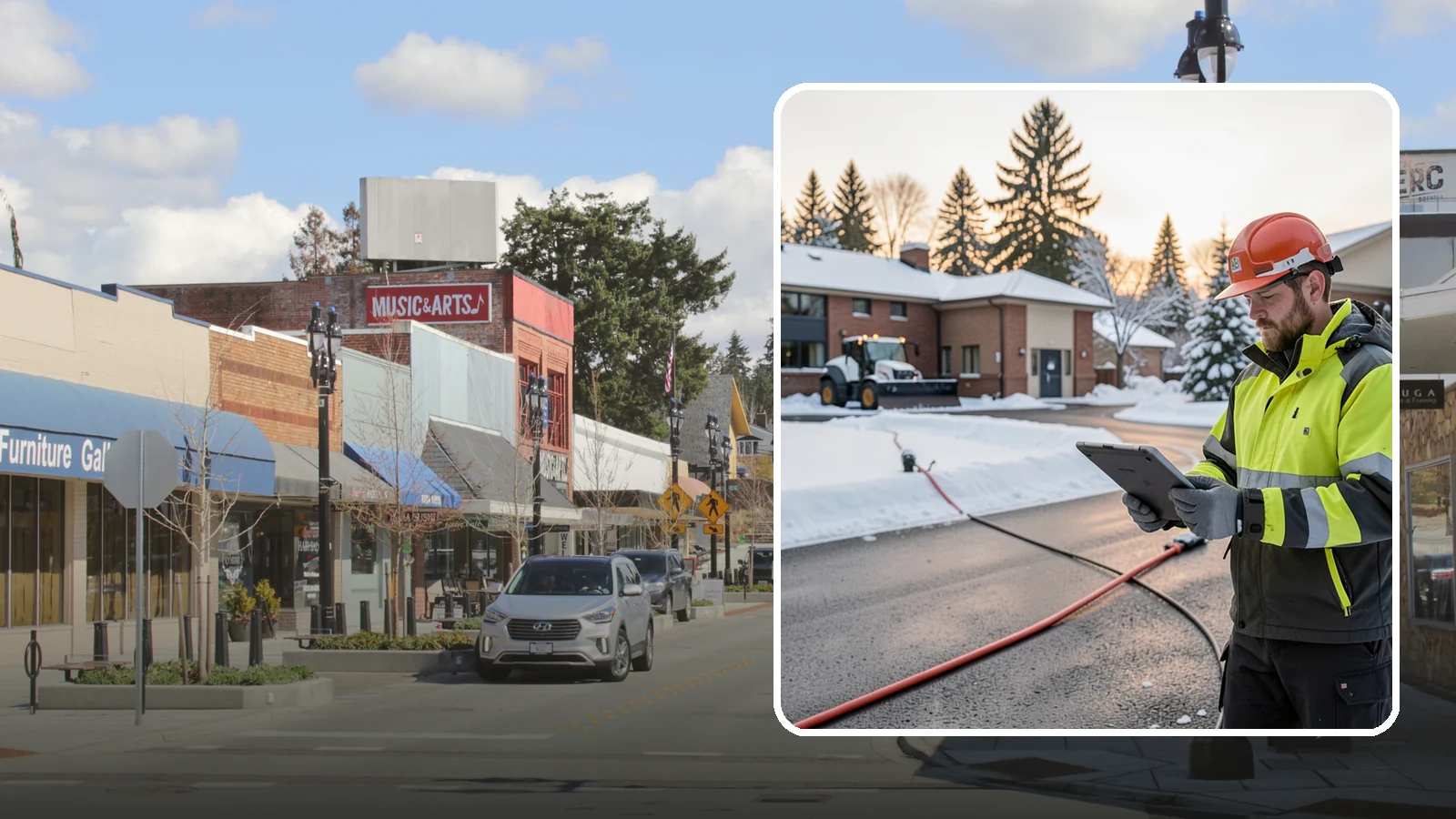 Refreeze Prevention in Bothell, King County, WA - Refreeze prevention stops daytime meltwater from turning back into dangerous ice once temperatures drop after dark.