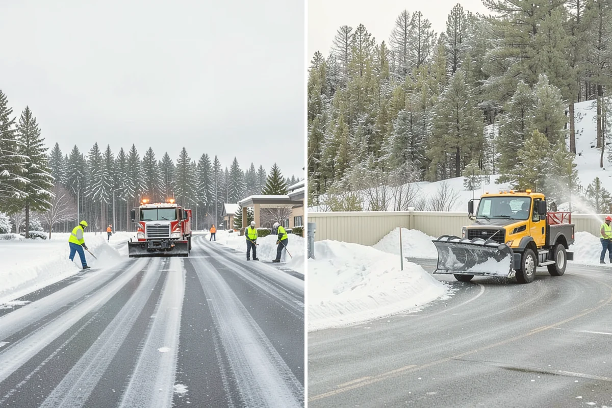 Refreeze Prevention in Bothell, King County, WA - Clear standing meltwater from low points and shaded zones