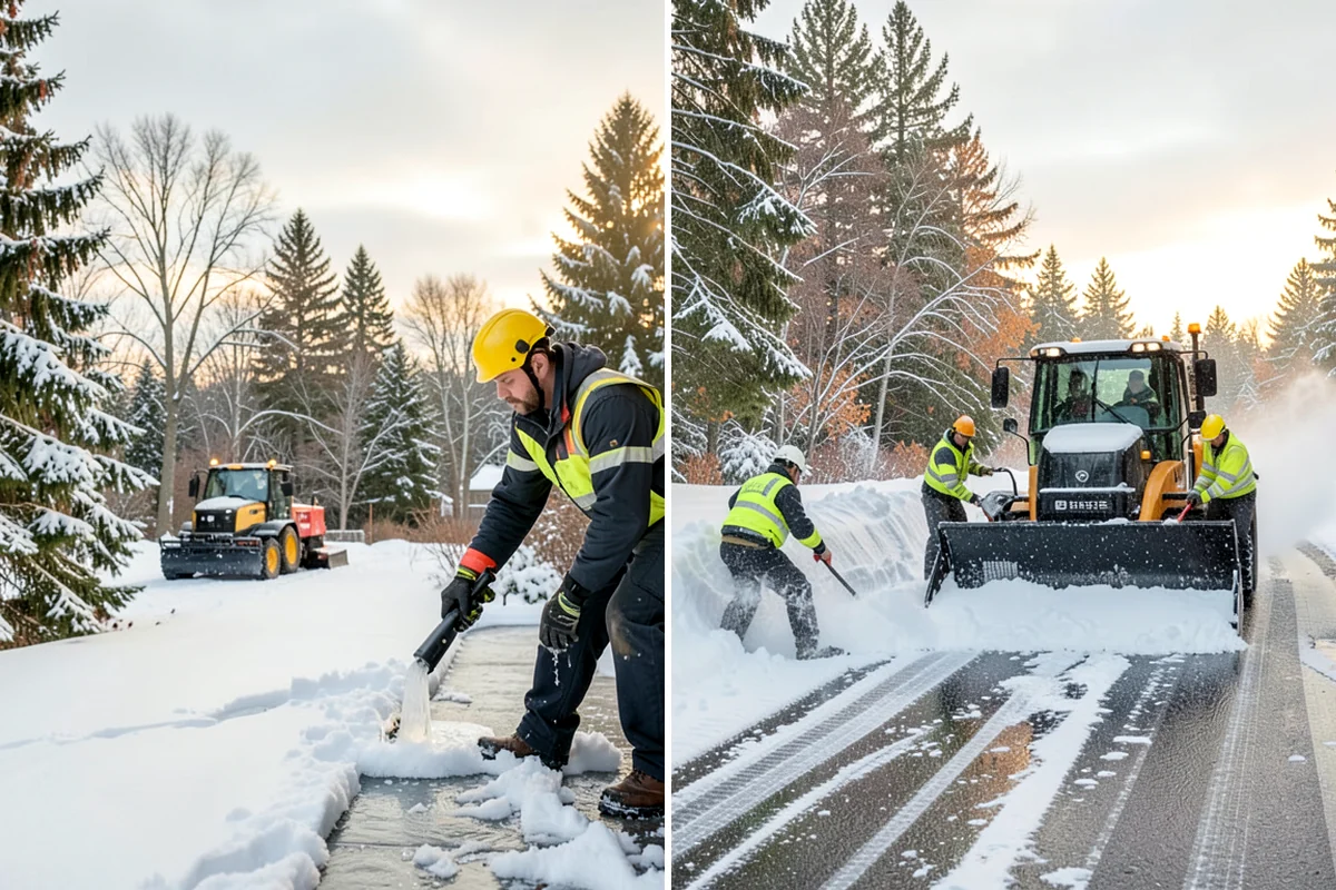 Refreeze Prevention in Clyde Hill, King County, WA - Clear standing meltwater from low points and shaded zones