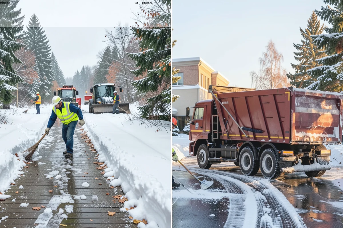 Refreeze Prevention in Des Moines, King County, WA - Clear standing meltwater from low points and shaded zones
