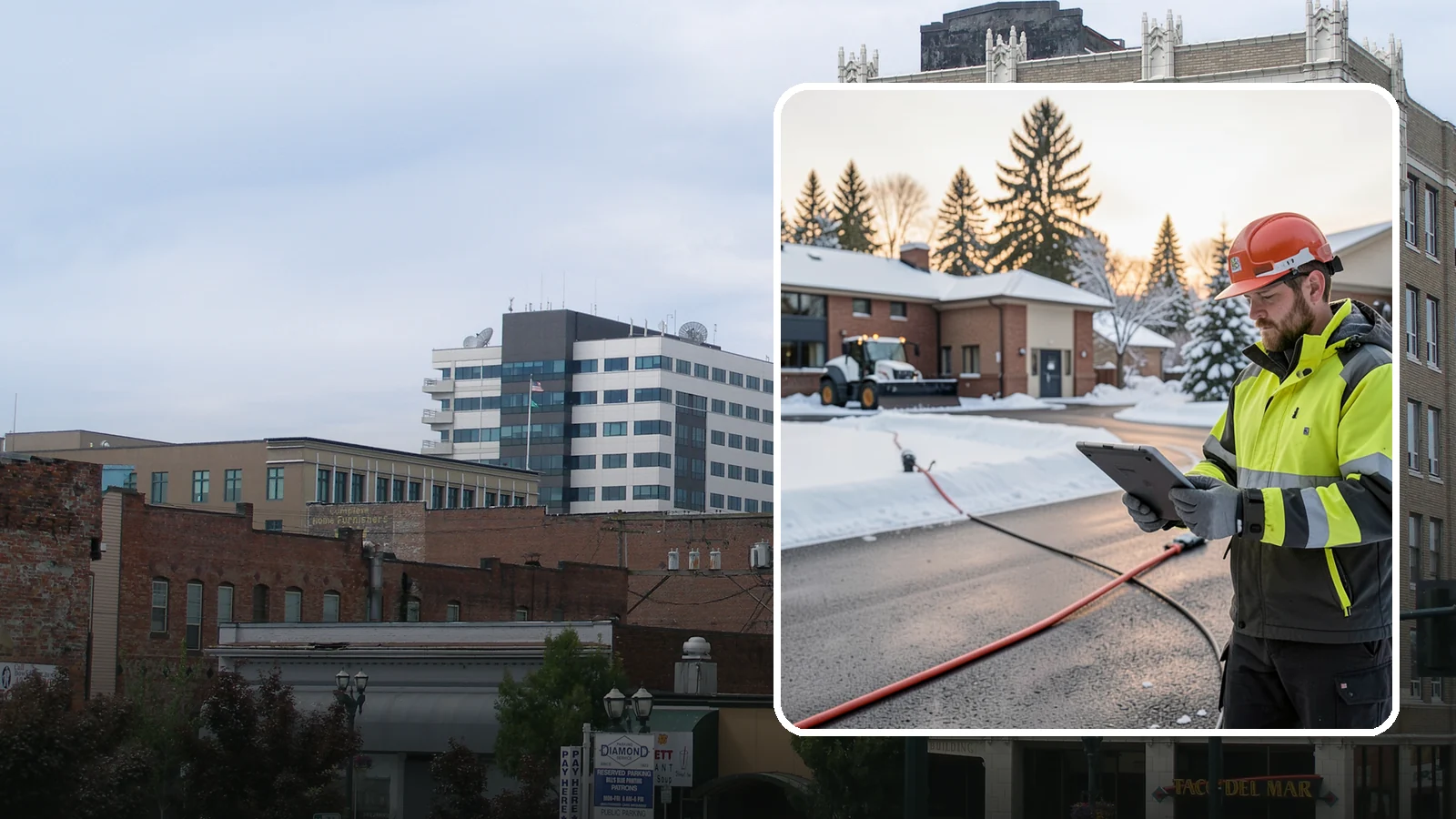 Refreeze Prevention in Everett, Snohomish County, WA - Refreeze prevention stops daytime meltwater from turning back into dangerous ice once temperatures drop after dark.