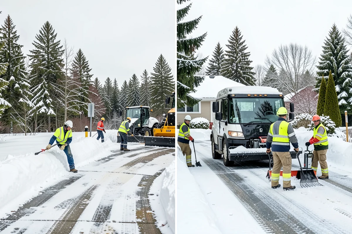 Refreeze Prevention in Everett, Snohomish County, WA - Clear standing meltwater from low points and shaded zones