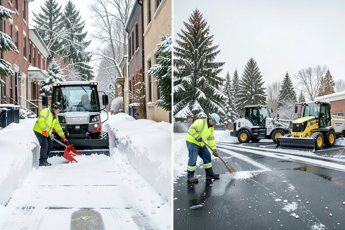 Refreeze Prevention in Hunts Point, King County, WA - Clear standing meltwater from low points and shaded zones