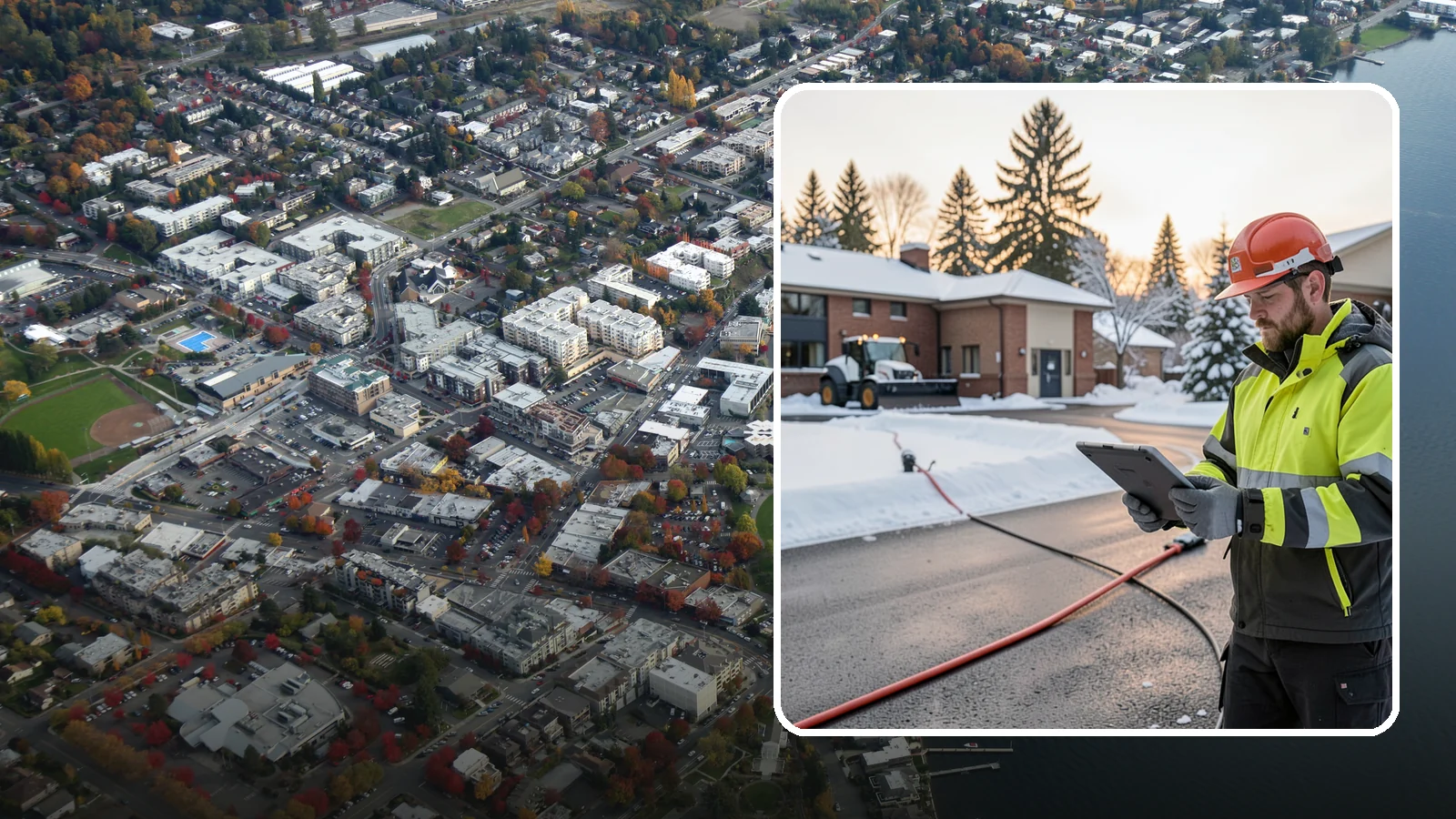 Refreeze Prevention in Kirkland, King County, WA - Refreeze prevention stops daytime meltwater from turning back into dangerous ice once temperatures drop after dark.