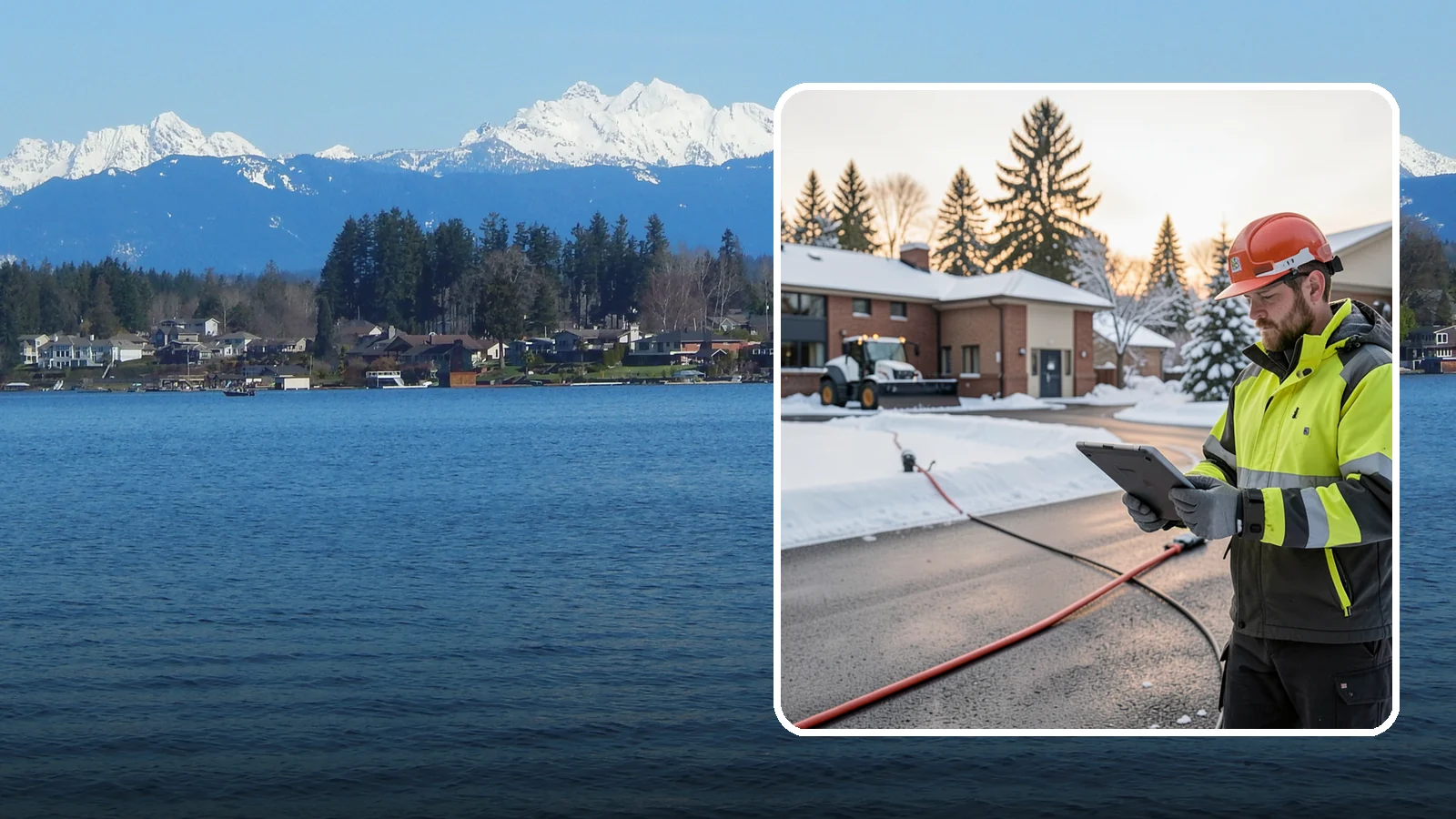 Refreeze Prevention in Lake Stevens, Snohomish County, WA - Refreeze prevention stops daytime meltwater from turning back into dangerous ice once temperatures drop after dark.