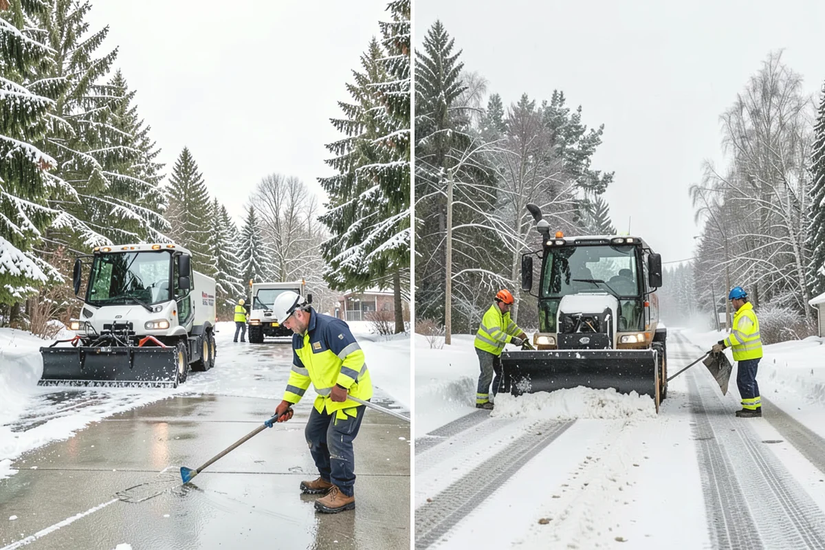Refreeze Prevention in Lake Stevens, Snohomish County, WA - Clear standing meltwater from low points and shaded zones