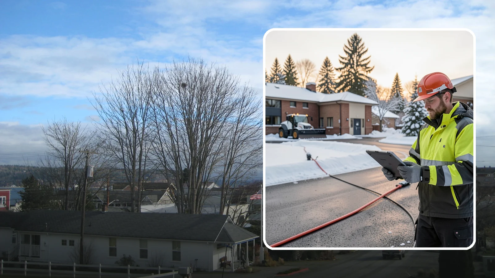 Refreeze Prevention in Langley, Island County, WA - Refreeze prevention stops daytime meltwater from turning back into dangerous ice once temperatures drop after dark.