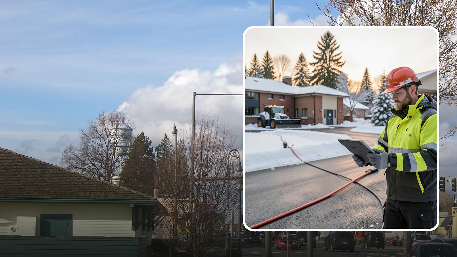Refreeze Prevention in Marysville, Snohomish County, WA - Refreeze prevention stops daytime meltwater from turning back into dangerous ice once temperatures drop after dark.