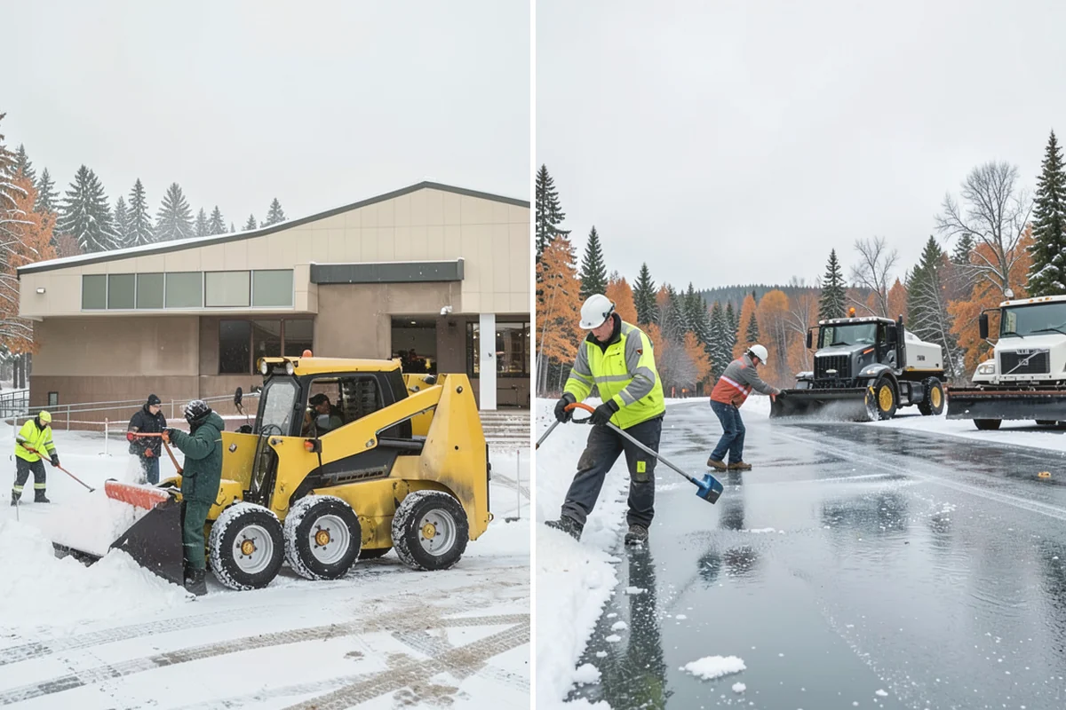 Refreeze Prevention in Mill Creek, Snohomish County, WA - Clear standing meltwater from low points and shaded zones