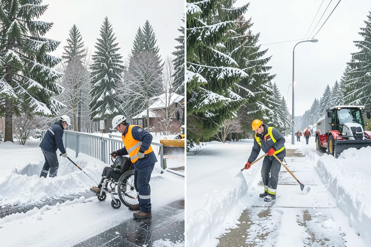 Refreeze Prevention in Monroe, Snohomish County, WA - Clear standing meltwater from low points and shaded zones