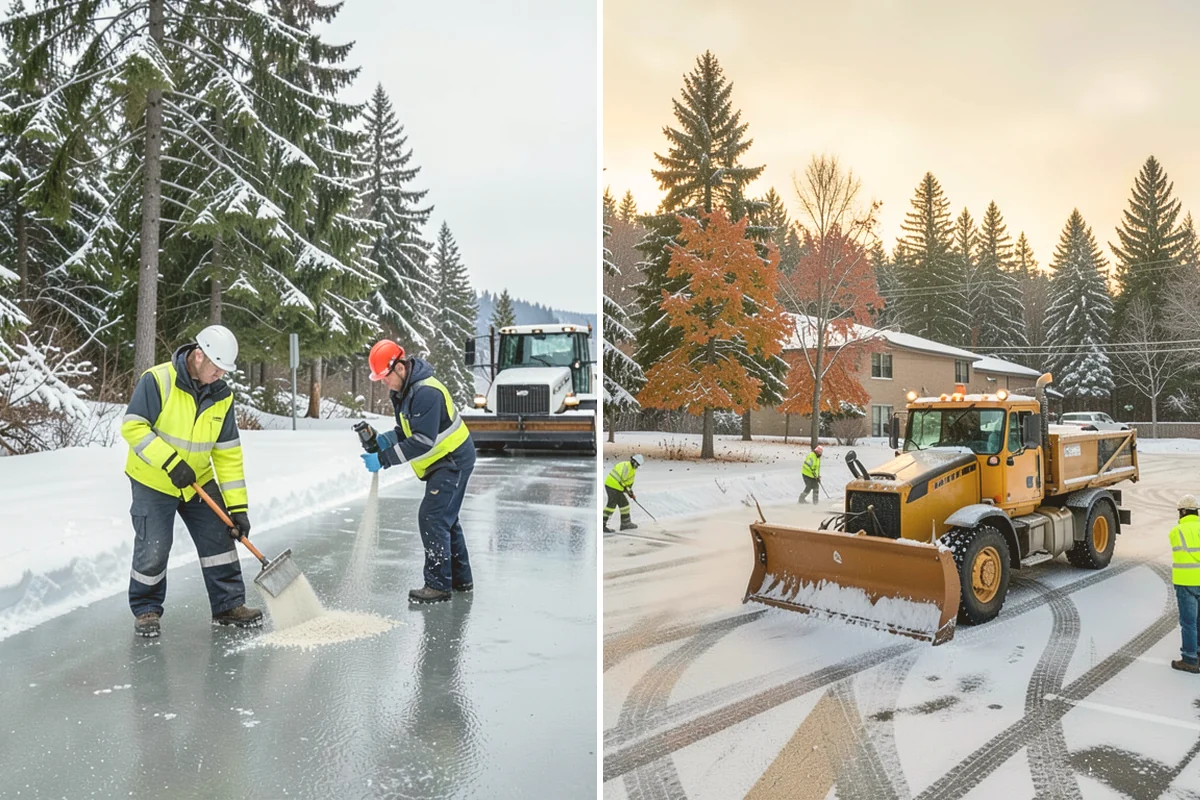 Refreeze Prevention in Mount Vernon, Skagit County, WA - Clear standing meltwater from low points and shaded zones