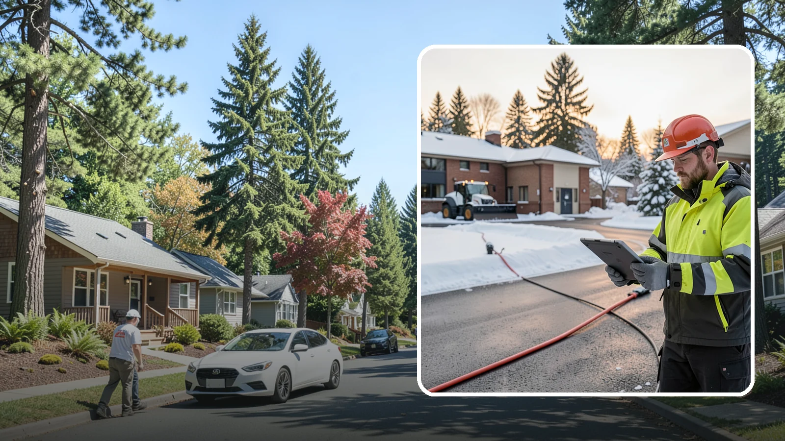 Refreeze Prevention in Orting, Pierce County, WA - Refreeze prevention stops daytime meltwater from turning back into dangerous ice once temperatures drop after dark.