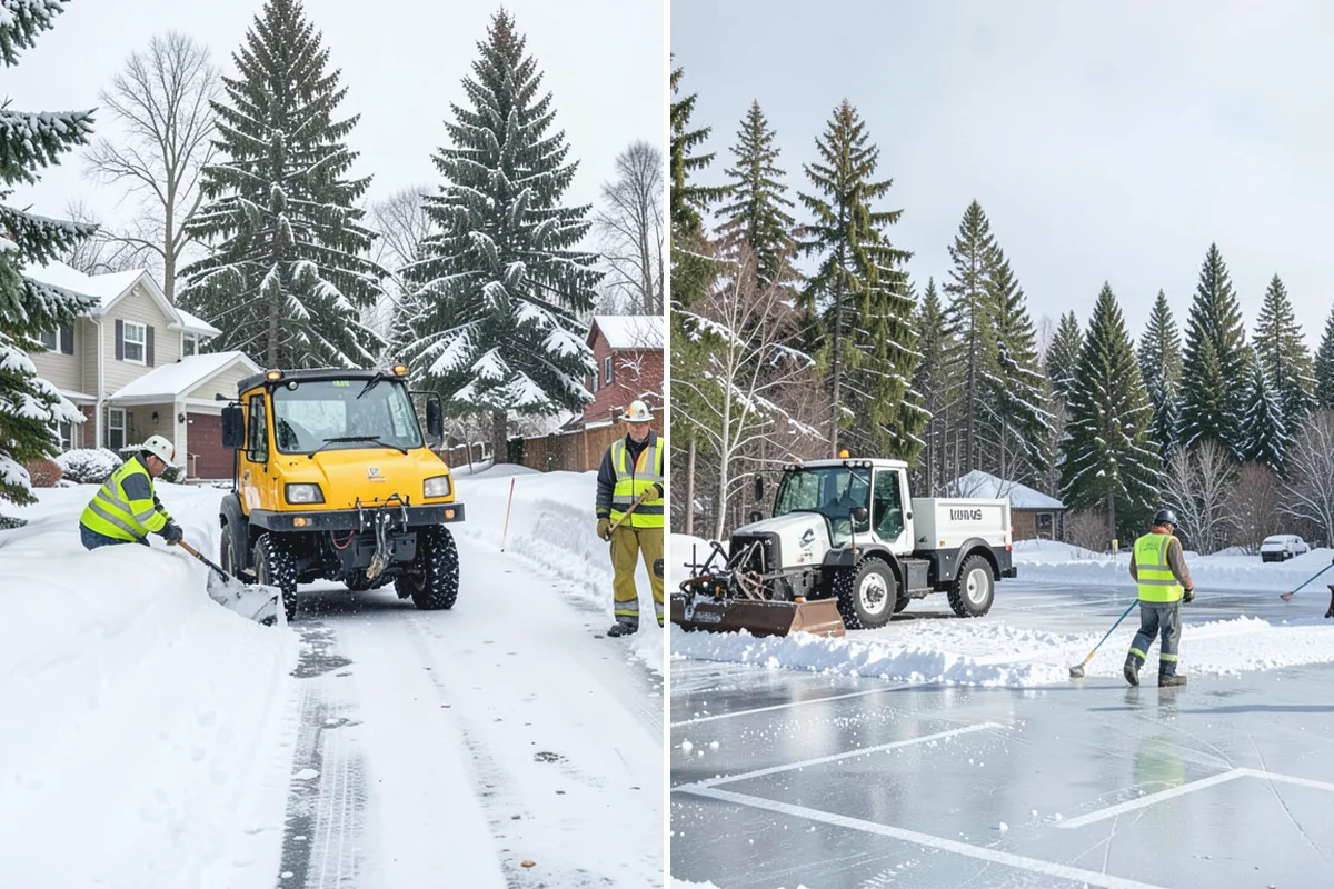Refreeze Prevention in Renton, King County, WA - Clear standing meltwater from low points and shaded zones