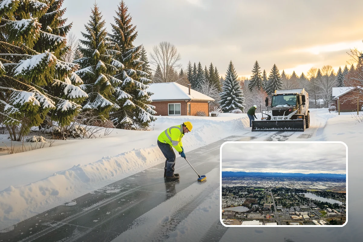 Refreeze Prevention in SeaTac, King County, WA - Stops afternoon melt from refreezing into overnight glaze