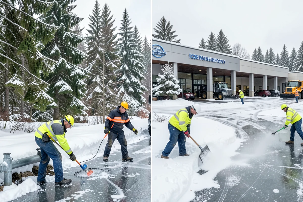 Refreeze Prevention in Sedro-Woolley, Skagit County, WA - Clear standing meltwater from low points and shaded zones