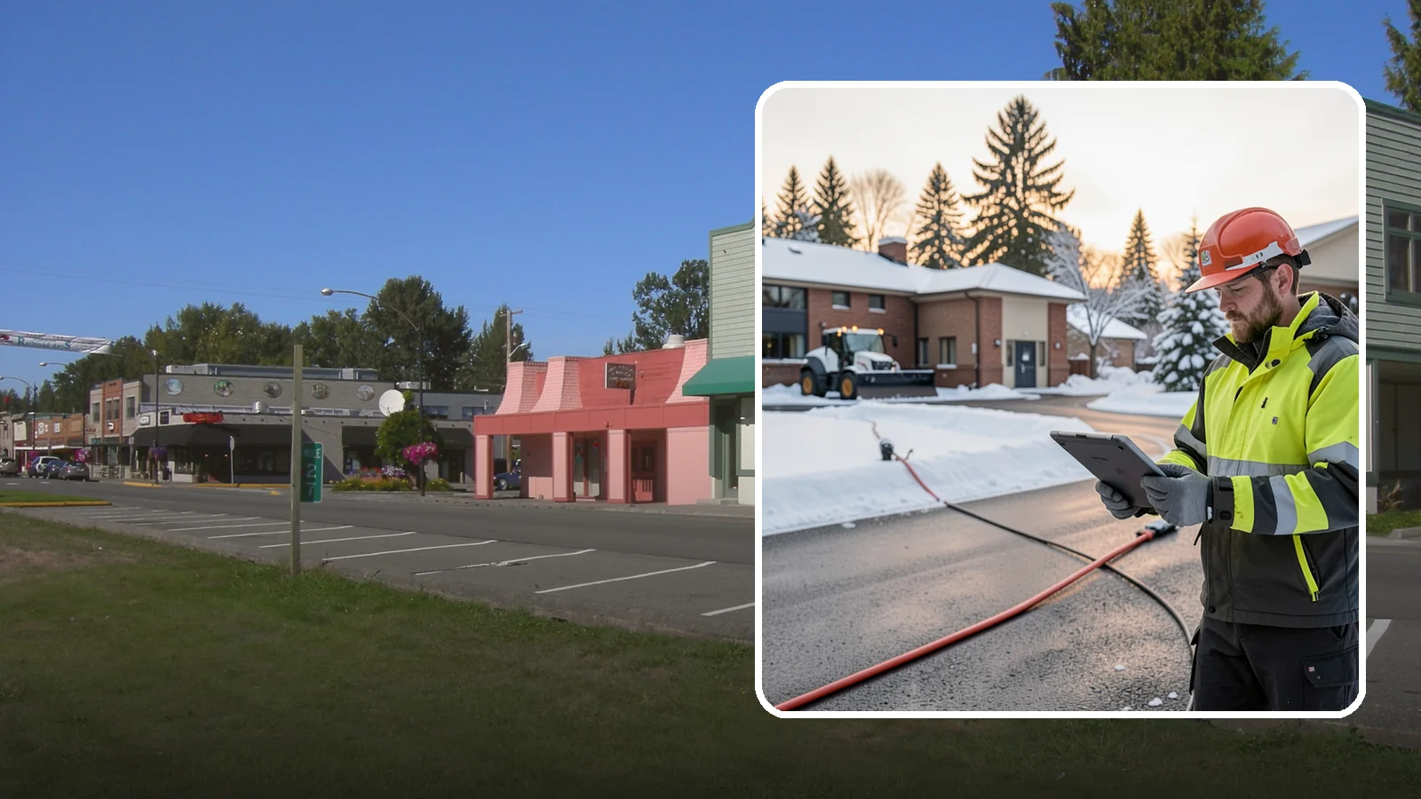 Refreeze Prevention in Snoqualmie, King County, WA - Refreeze prevention stops daytime meltwater from turning back into dangerous ice once temperatures drop after dark.