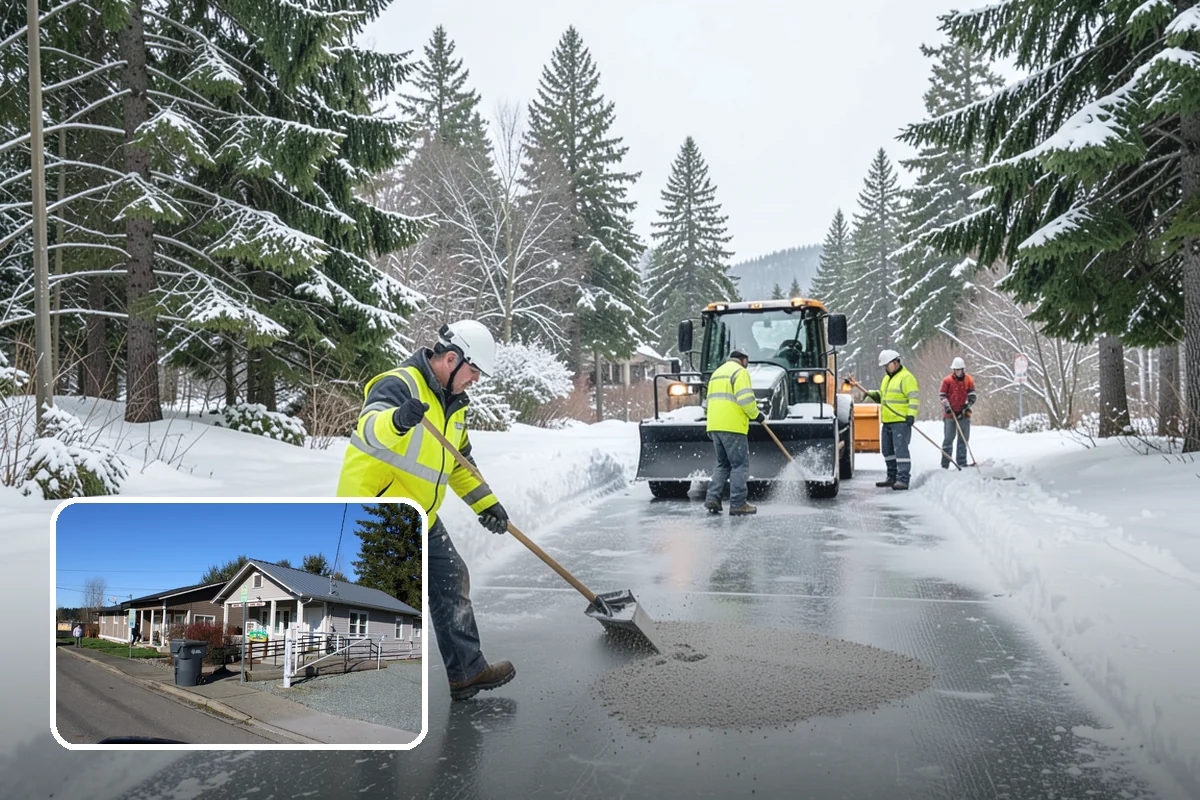 Refreeze Prevention in South Prairie, Pierce County, WA - Stops afternoon melt from refreezing into overnight glaze