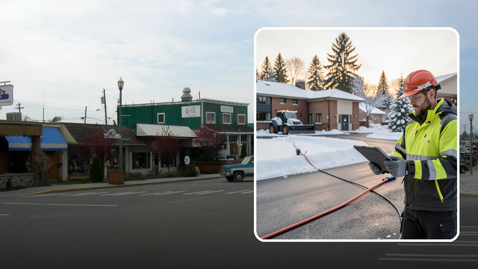 Refreeze Prevention in Stanwood, Snohomish County, WA - Refreeze prevention stops daytime meltwater from turning back into dangerous ice once temperatures drop after dark.