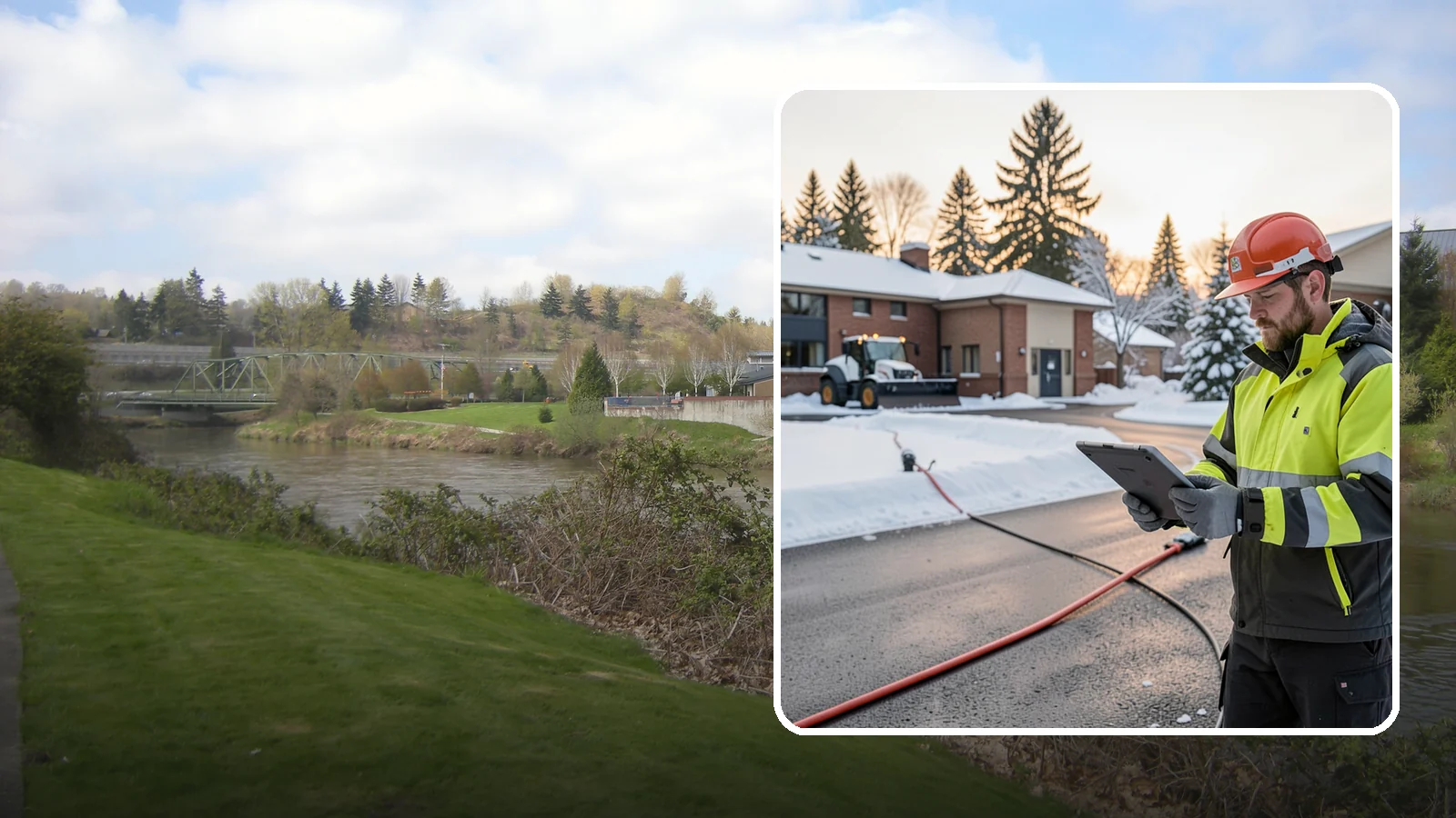 Refreeze Prevention in Tukwila, King County, WA - Refreeze prevention stops daytime meltwater from turning back into dangerous ice once temperatures drop after dark.